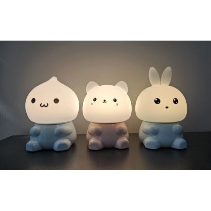 LED RGBW gyerek érintős lámpa LED/1W/5V USB 1200 mAh nyuszi