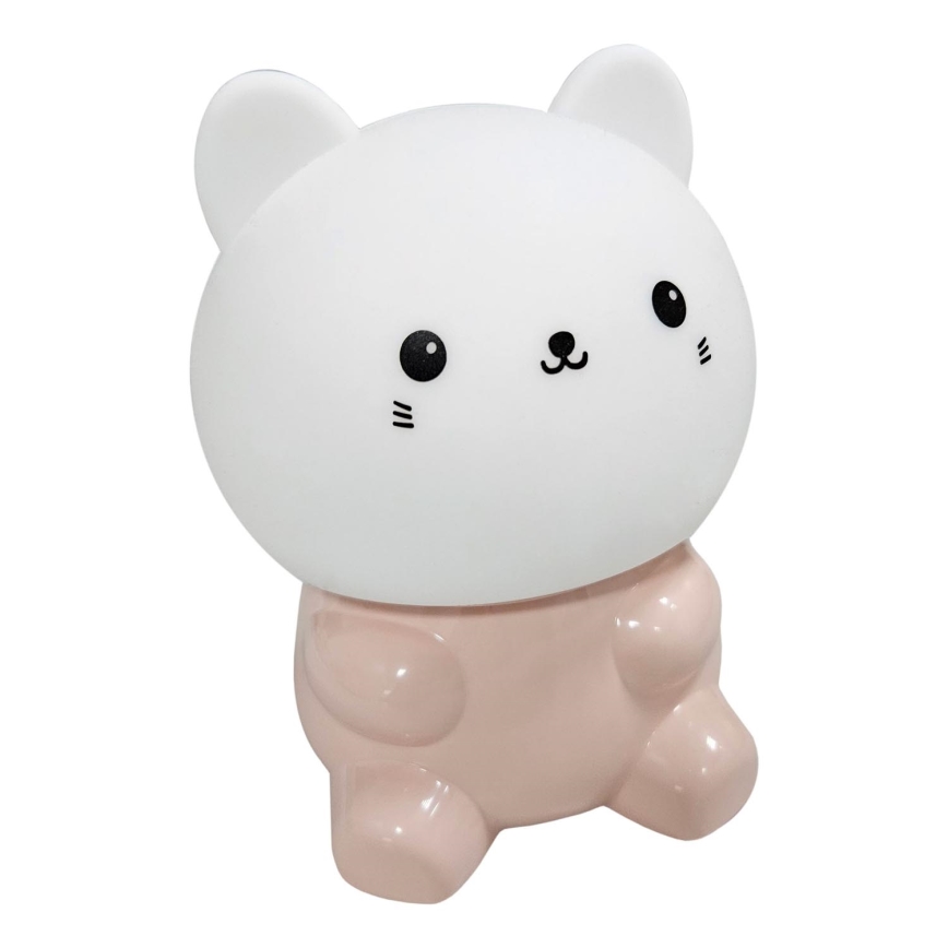 LED RGBW Gyermek érintős lámpa LED/1W/5V USB 1200 mAh macska