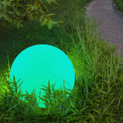 LED RGBW Napelemes lámpa BALL LED/3,2V 500 mAh átm. 20 cm IP65 + távirányítás
