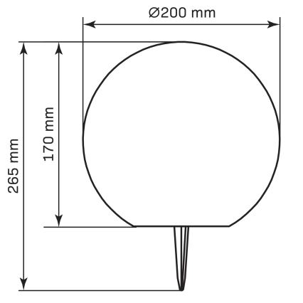 LED RGBW Napelemes lámpa BALL LED/3,2V 500 mAh átm. 20 cm IP65 + távirányítás