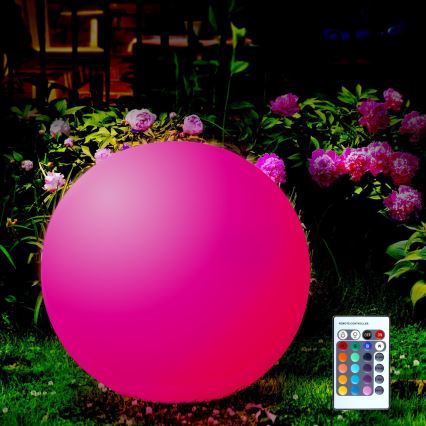 LED RGBW Napelemes lámpa BALL LED/3,2V 500 mAh átmérő 30 cm IP65 + távirányító