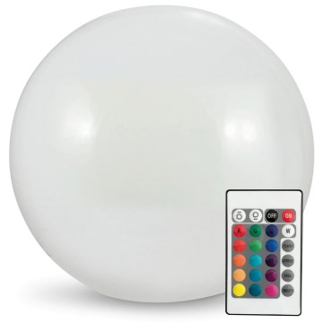 LED RGBW Napelemes lámpa BALL LED/3,7V 1500 mAh átm. 50 cm IP65 + távirányítás