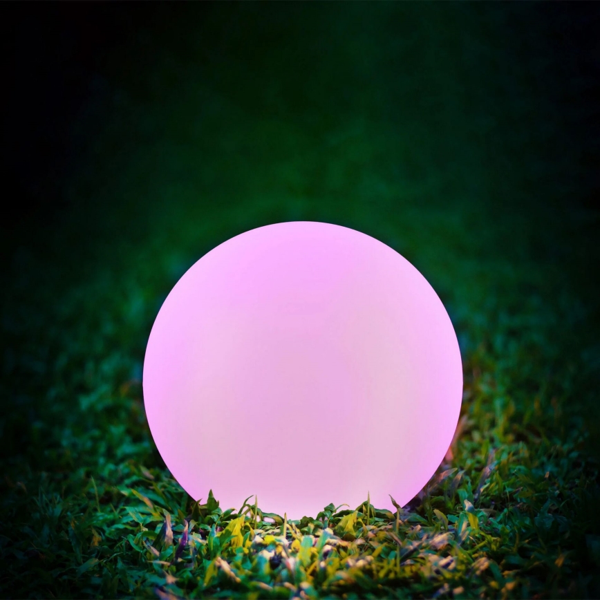 LED RGBW Napelemes lámpa BALL LED/3,7V 1500 mAh átm. 50 cm IP65 + távirányítás