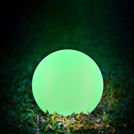 LED RGBW Napelemes lámpa BALL LED/3,7V 1500 mAh átm. 40 cm IP65 + távirányító