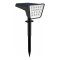 LED RGBW napelemes lámpa érzékelővel LED/3,7V IP54 1200 mAh fekete