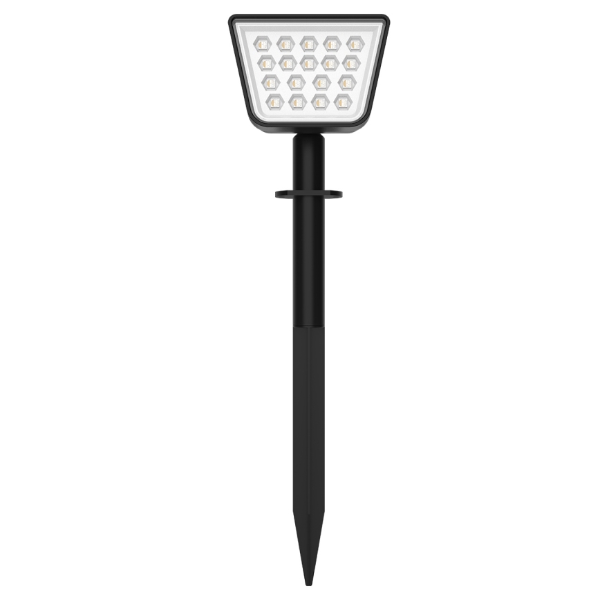 LED RGBW napelemes lámpa érzékelővel LED/3,7V IP54 1200 mAh fekete