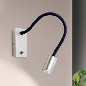 LED Rugalmas kicsi fal lámpa KURT LED/5W/230V ezüst