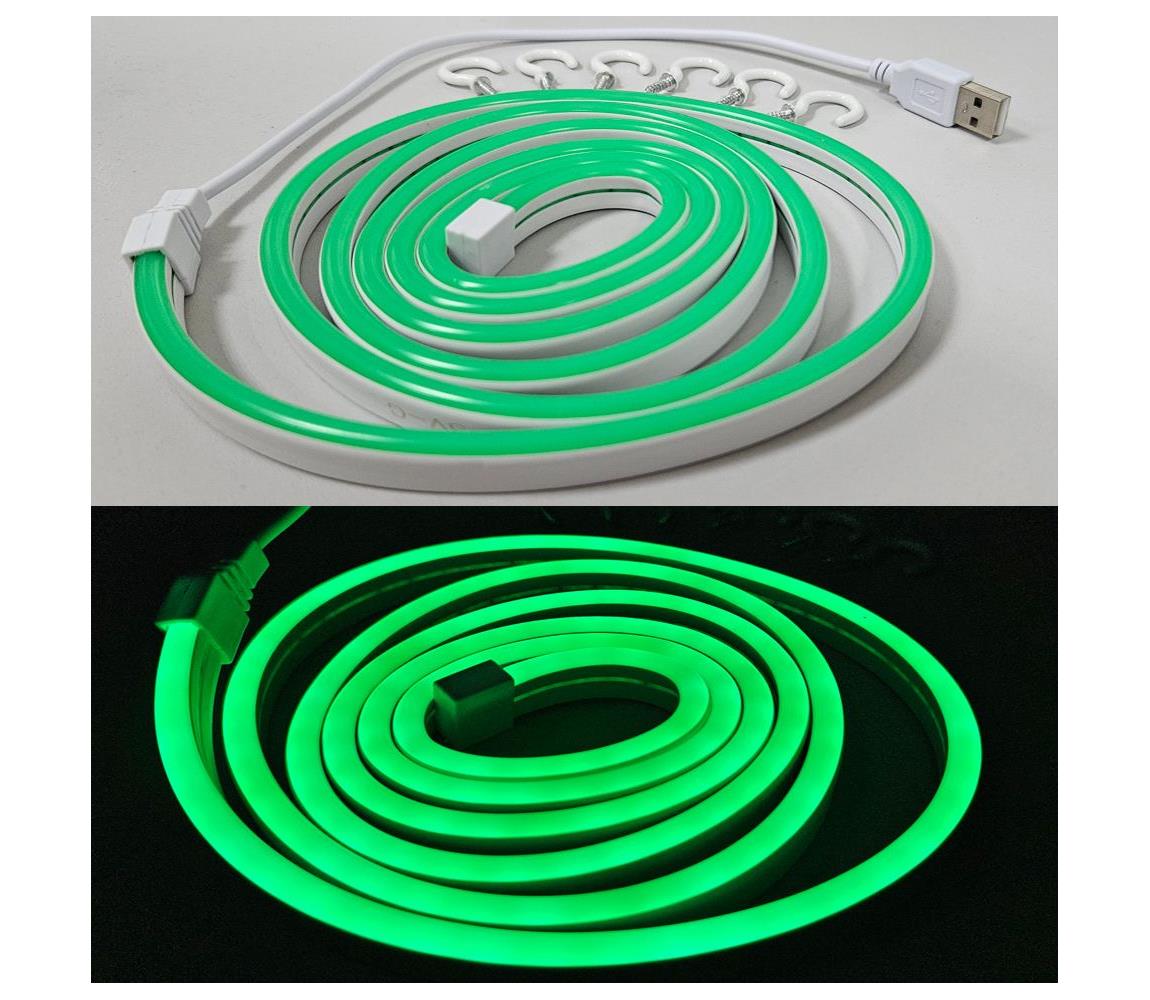 LED Rugalmas Szalag NEON LED/5V USB 1,8 m zöld 008 0001127