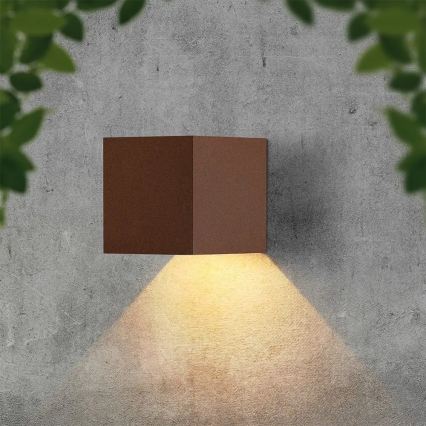 LED napelemes fali lámpa érzékelővel LED/9W/3,7V 3000/4000/5000K IP65 2600 mAh barna