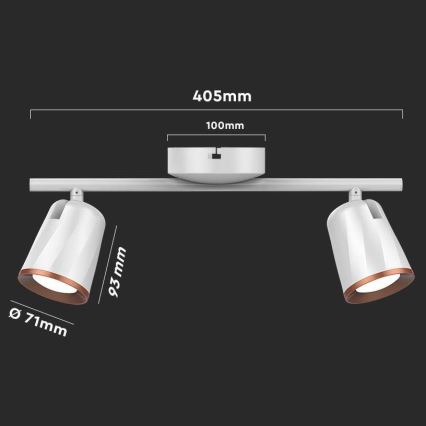 LED Spotlámpa 2xLED/5W/230V 3000K fehér