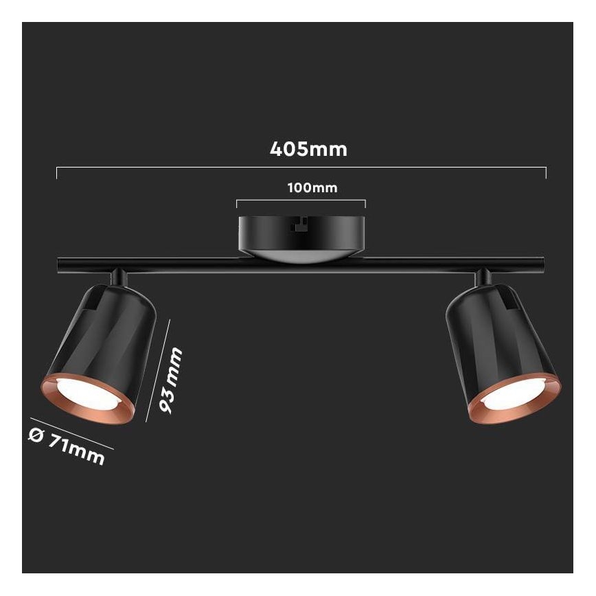 LED Spotlámpa 2xLED/5W/230V 4000K fekete