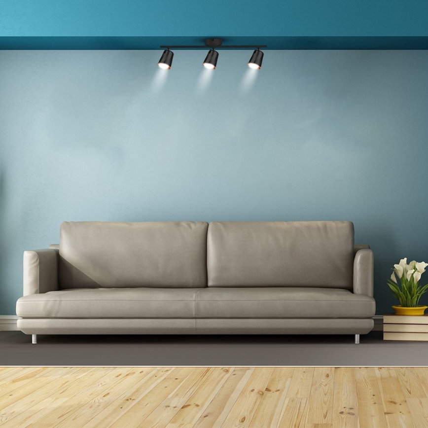 LED Spotlámpa 3xLED/5W/230V 3000K fekete