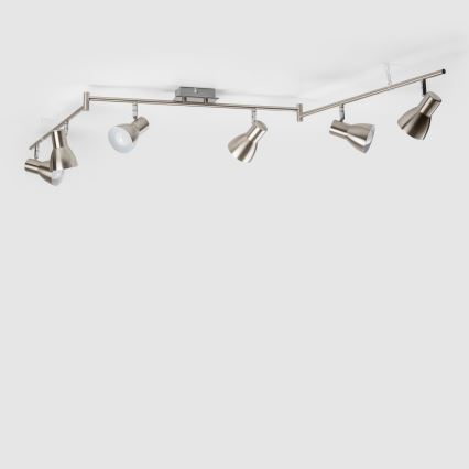 LED spotlámpa 6xE14/5W/230V matt króm