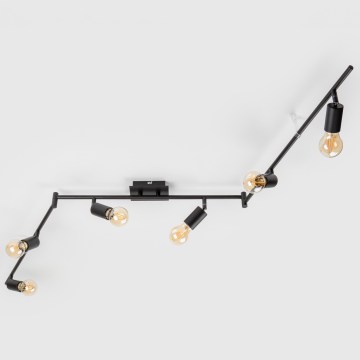 LED spotlámpa 6xE27/6,5W/230V fekete