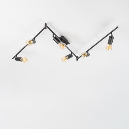 LED spotlámpa 6xE27/6,5W/230V fekete