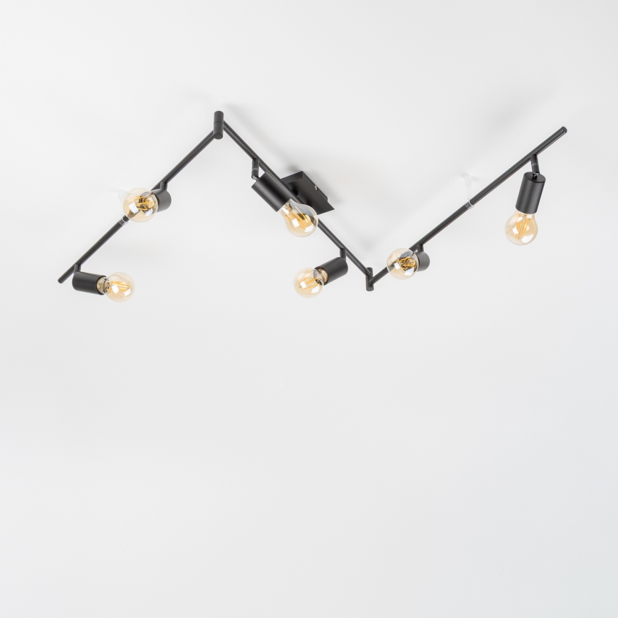 LED spotlámpa 6xE27/6,5W/230V fekete