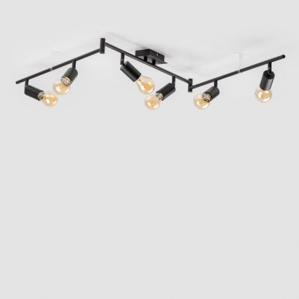 LED spotlámpa 6xE27/6,5W/230V fekete