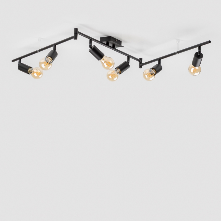 LED spotlámpa 6xE27/6,5W/230V fekete