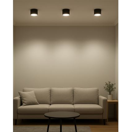 LED spotlámpa LED/10W/230V 3000/4000/6400K átm. 12 cm fekete