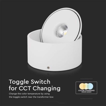 LED Rugalmas spotlámpa LED/20W/230V 3000/4000/6400K CRI 90 fehér
