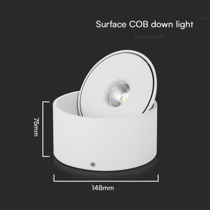LED Rugalmas spotlámpa LED/20W/230V 3000/4000/6400K CRI 90 fehér