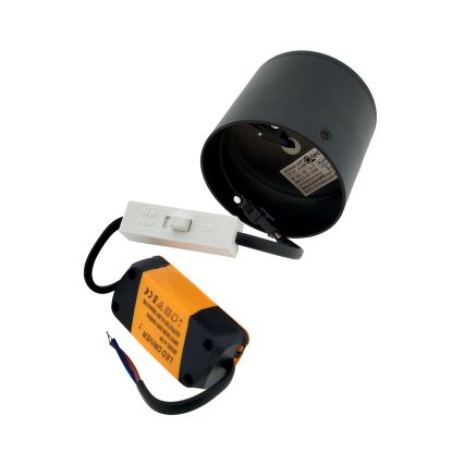 LED spotlámpa LED/5W/230V 3000/4000/6400K átm. 7,5 cm fekete