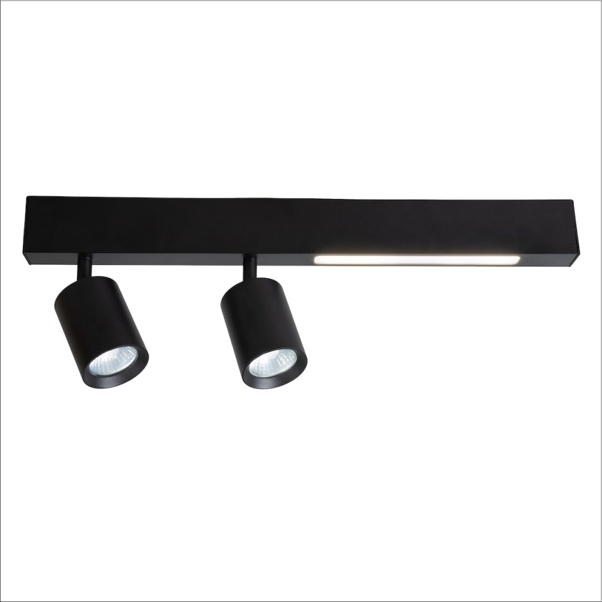 LED Spotlámpa MAGNET LED/5W/230V + 2xGU10/60W 3000/4000K fekete