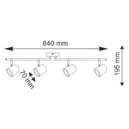 LED Spotlámpa RAWI 4xLED/4,2W/230V fehér
