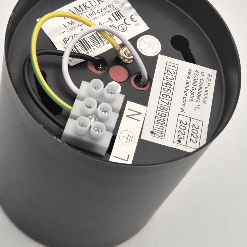 LED spotlámpa TACO 1xE27/15W/230V fekete