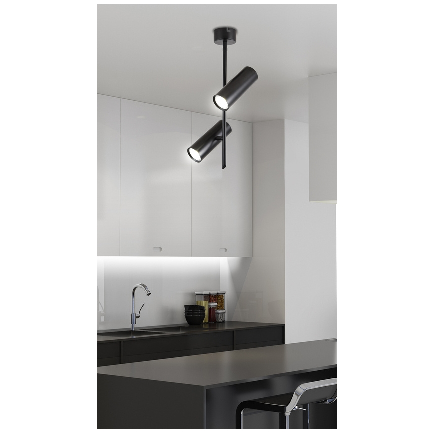 LED Spotlámpa TUBA 2xLED/10W/230V fekete