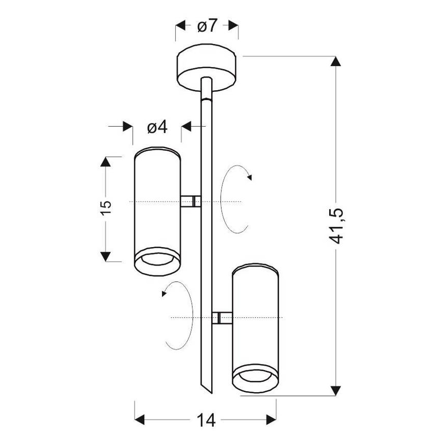 LED Spotlámpa TUBA 2xLED/10W/230V fekete