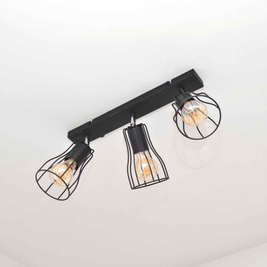 LED Spotlámpa TUBE II 3xE27/15W/230V fekete