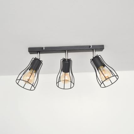 LED Spotlámpa TUBE II 3xE27/15W/230V fekete