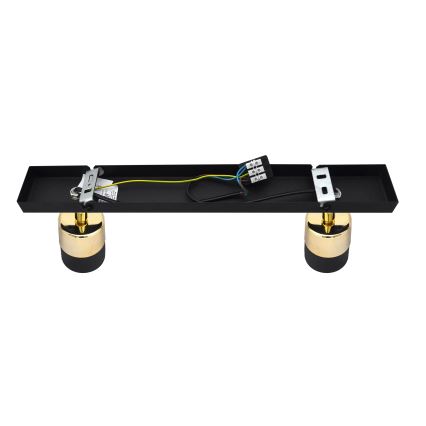 LED Spotlámpa TUBSSON 2xGU10/4,8W/230V fekete/arany