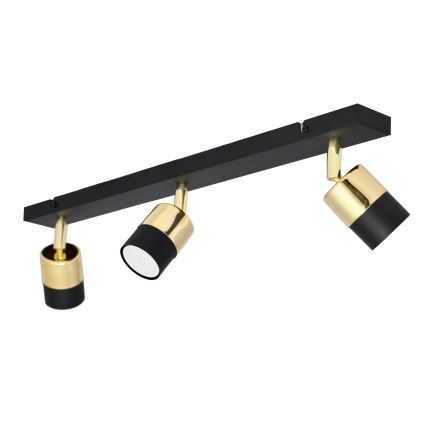 LED Spotlámpa TUBSSON 3xGU10/4,8W/230V fekete/arany