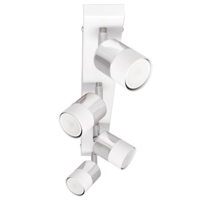 LED Spotlámpa TUBSSON 4xGU10/4,8W/230V fehér/fényes króm