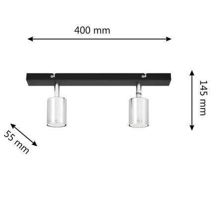 LED Spotlámpa TUNE 2xGU10/4,8W/230V matt króm/fekete