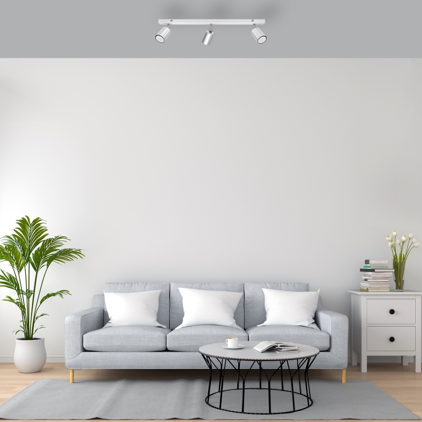 LED Spotlámpa TUNE 3xGU10/4,8W/230V matt króm/fehér