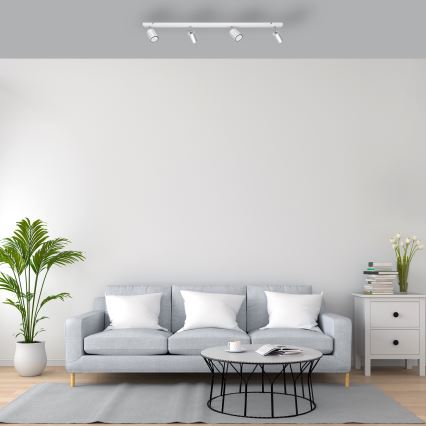 LED Spotlámpa TUNE 4xGU10/4,8W/230V matt króm/fehér