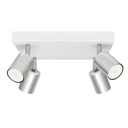 LED Spotlámpa TUNE 4xGU10/4,8W/230V matt króm/fehér
