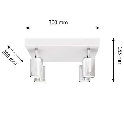 LED Spotlámpa TUNE 4xGU10/4,8W/230V matt króm/fehér