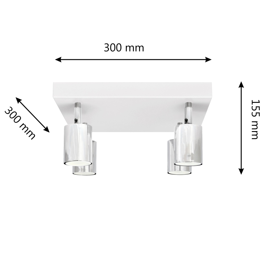 LED Spotlámpa TUNE 4xGU10/4,8W/230V matt króm/fehér