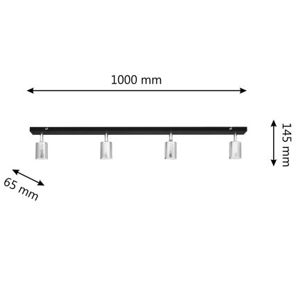 LED Spotlámpa TUNE 4xGU10/4,8W/230V matt króm/fekete