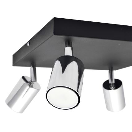 LED Spotlámpa TUNE 4xGU10/4,8W/230V matt króm/fekete