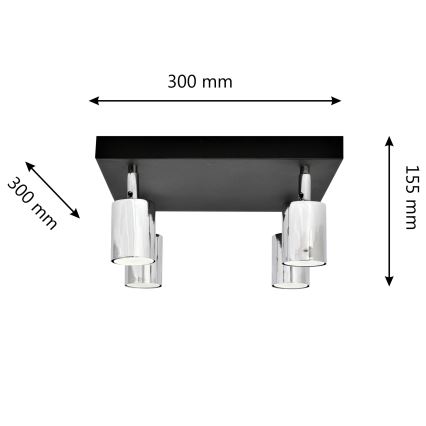 LED Spotlámpa TUNE 4xGU10/4,8W/230V matt króm/fekete