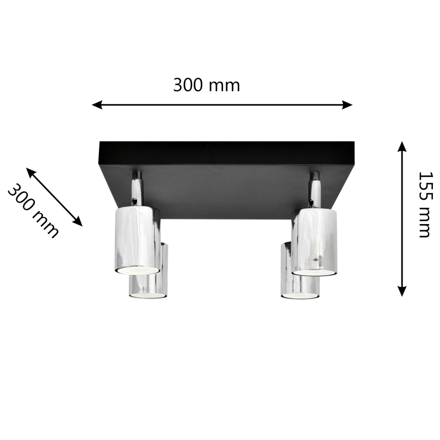 LED Spotlámpa TUNE 4xGU10/4,8W/230V matt króm/fekete