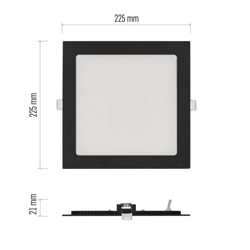 LED süllyesztett lámpa NEXXO LED/18W/230V 3000/3500/4000K fekete 22,5 x 22,5 cm