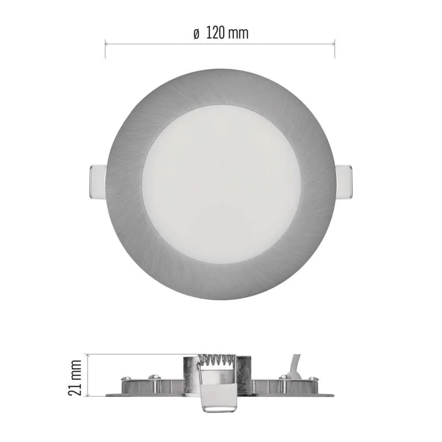 LED süllyesztett lámpatest NEXXO LED/7W/230V 3000/3500/4000K ezüstszínű, átm. 12 cm