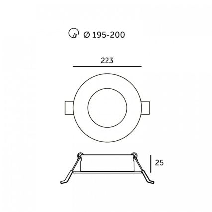 LED süllyesztett lámpatest SIGARO LED/24W/230V 3000/4000/6500K átm. 22 cm fehér