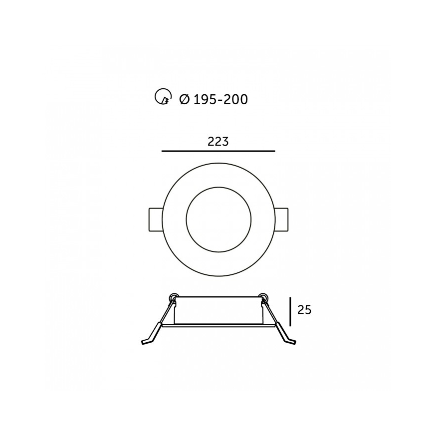 LED süllyesztett lámpatest SIGARO LED/24W/230V 3000/4000/6500K átm. 22 cm fehér